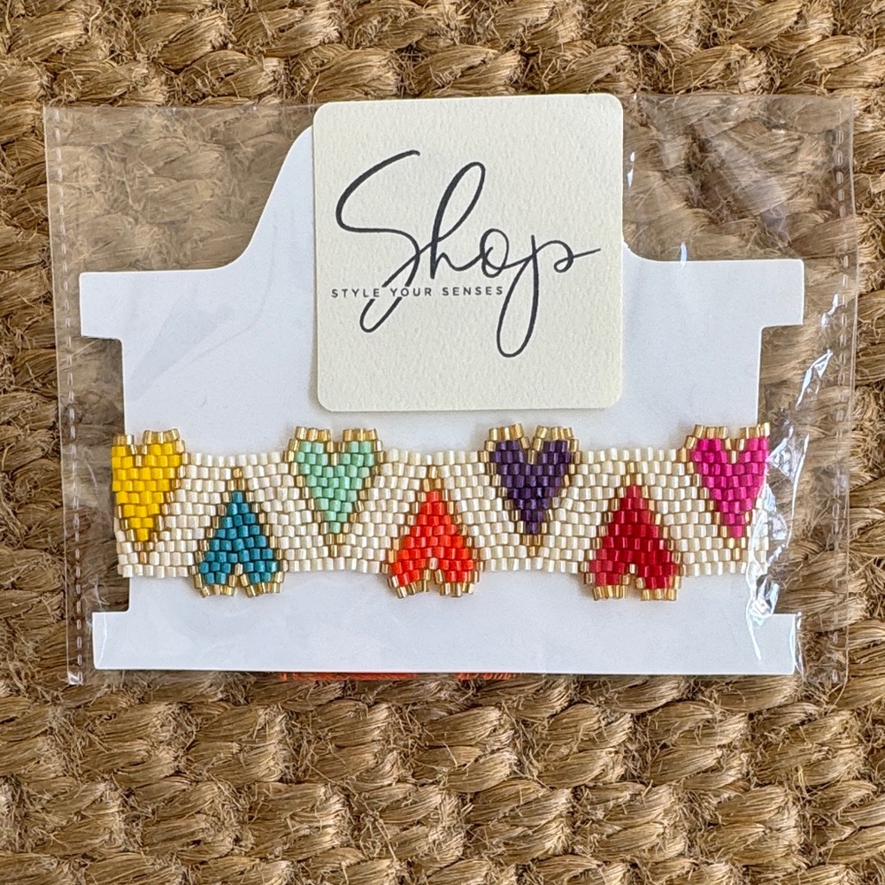NWT SSYS Colorful Heart Beaded Bracelet